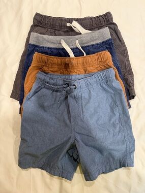 jumping beans Boys' Pull-On Shorts Bundle-Light Blue, Brown, Navy, Gray 2T